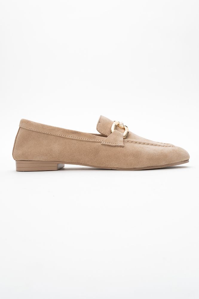kadin-deri-tokali-loafer-BEJ SUET-KYL252710-0090671_0